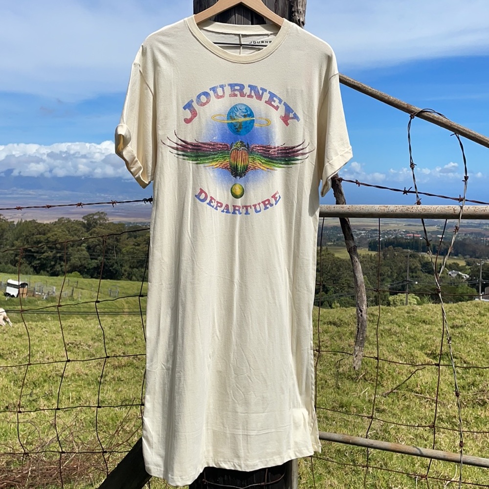 Journey Departure Graphic Band Tee Shirt Dress NWT S